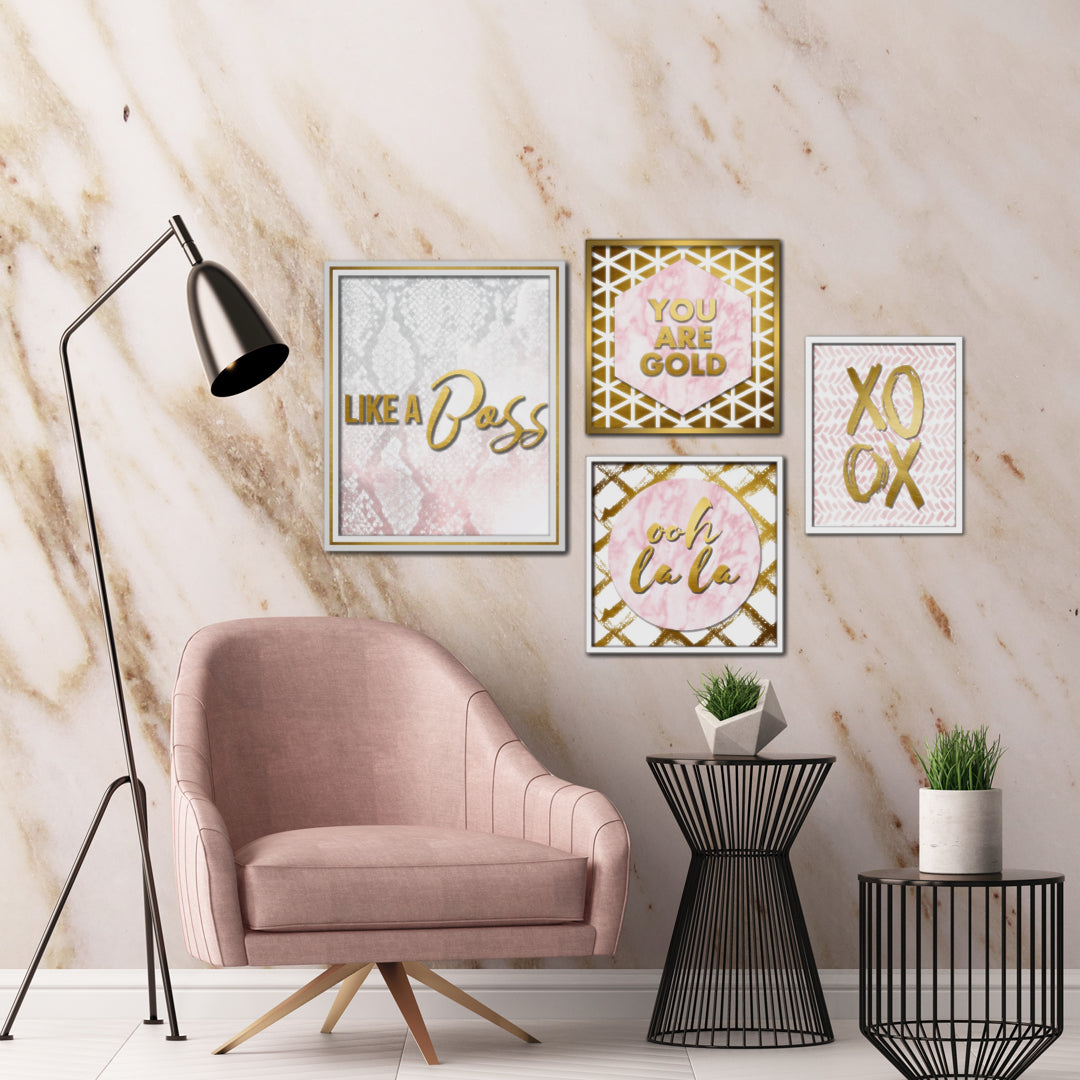 Create a Chic Millennial Pink Office With Blush Inspiration Wall Art