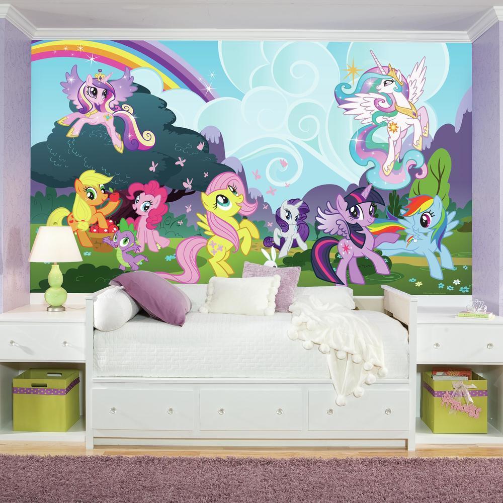 My Little Pony Ponyville XL Spray and Stick Wallpaper Mural Wall Murals RoomMates   