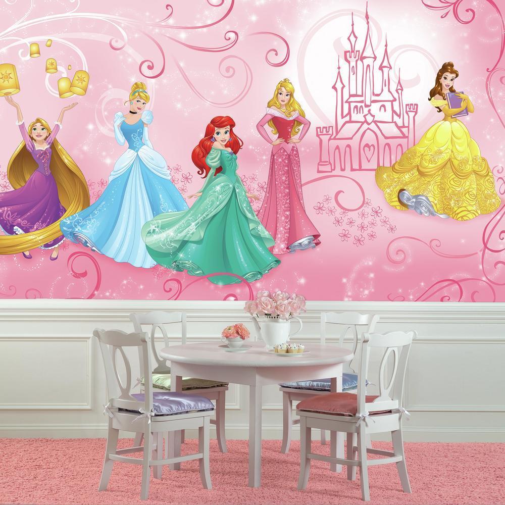 Sticker mural Chateau princesse rose