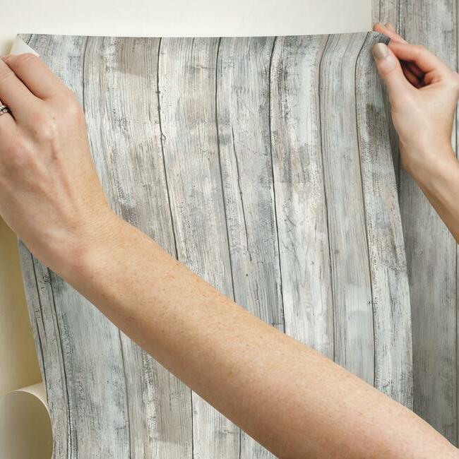 Distressed Wood Peel and Stick Wallpaper Peel and Stick Wallpaper RoomMates   