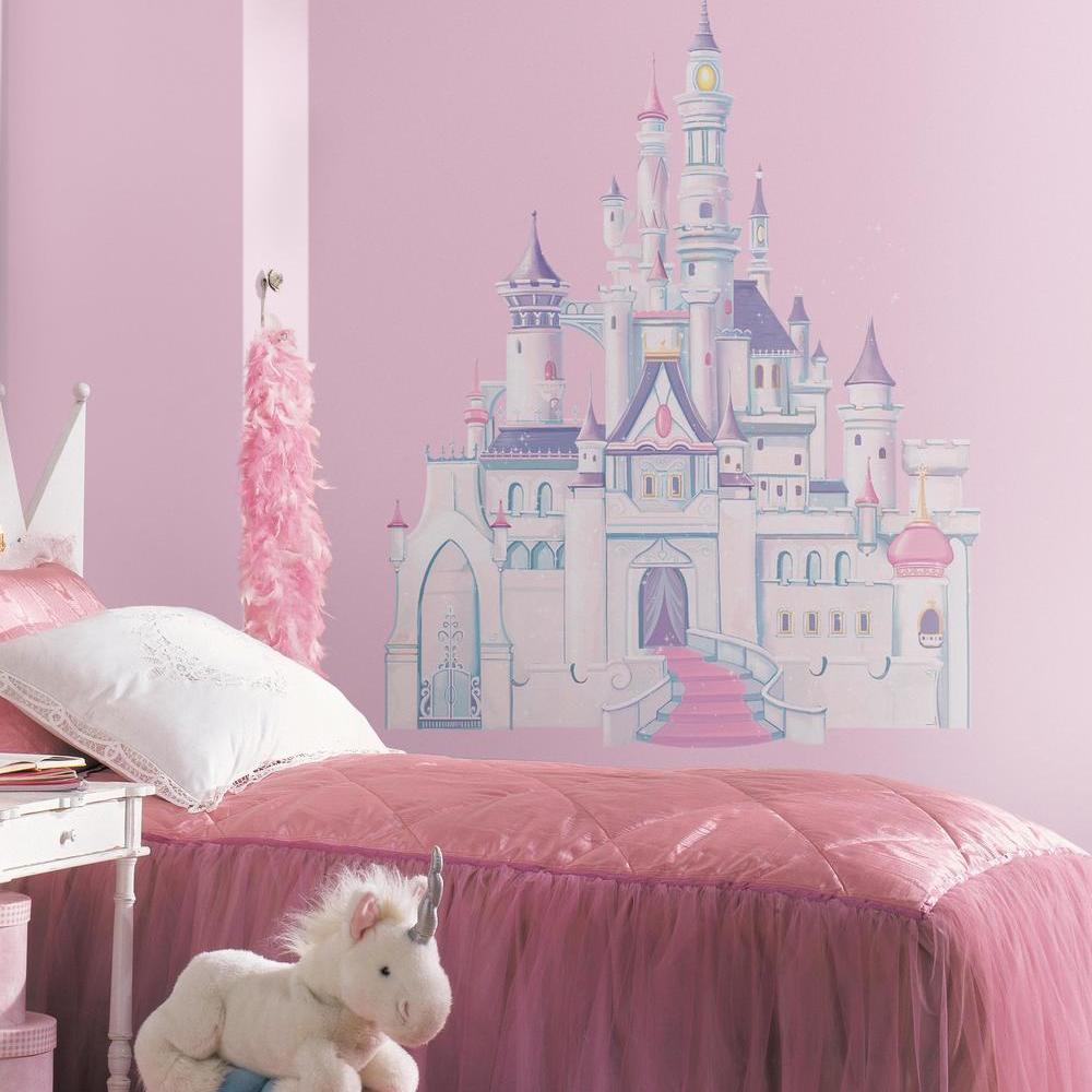 Disney Princess Castle Giant Wall Decal with Glitter Wall Decals RoomMates   
