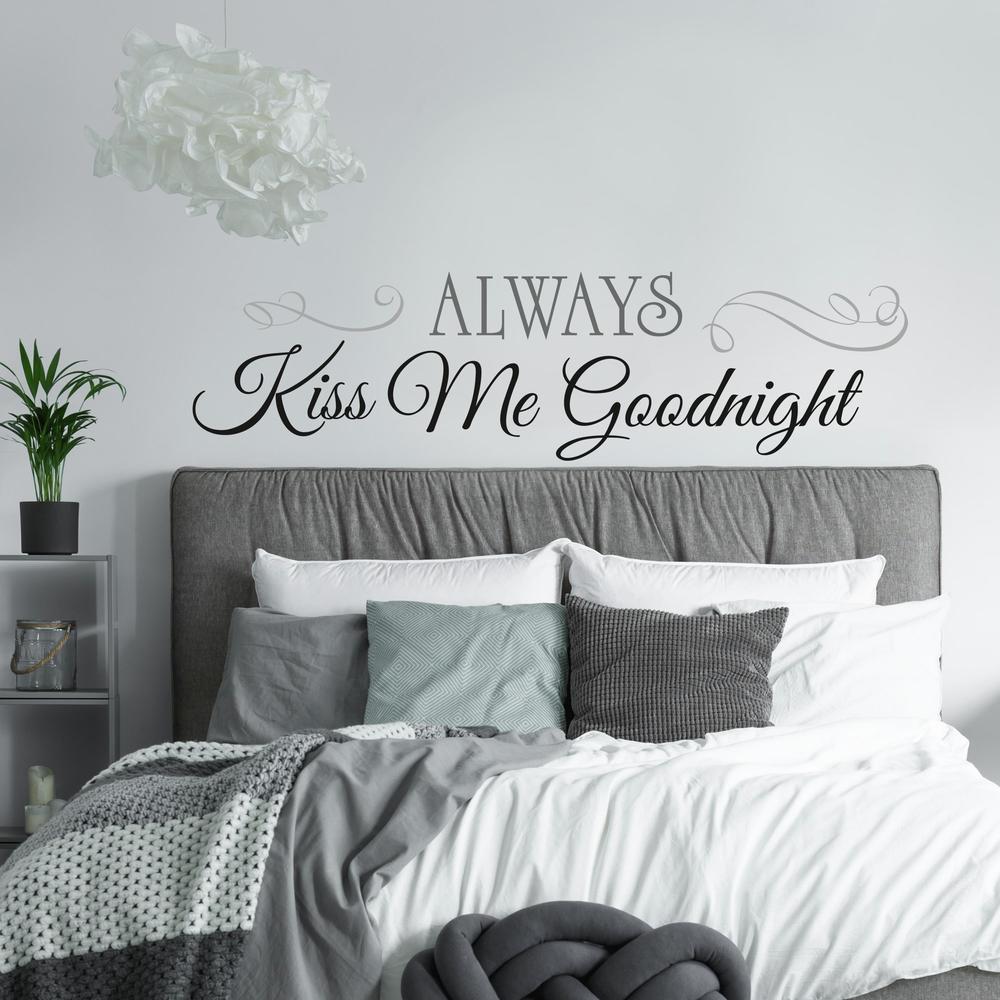 Always Kiss Me Goodnight Quote Wall Decals Wall Decals RoomMates   