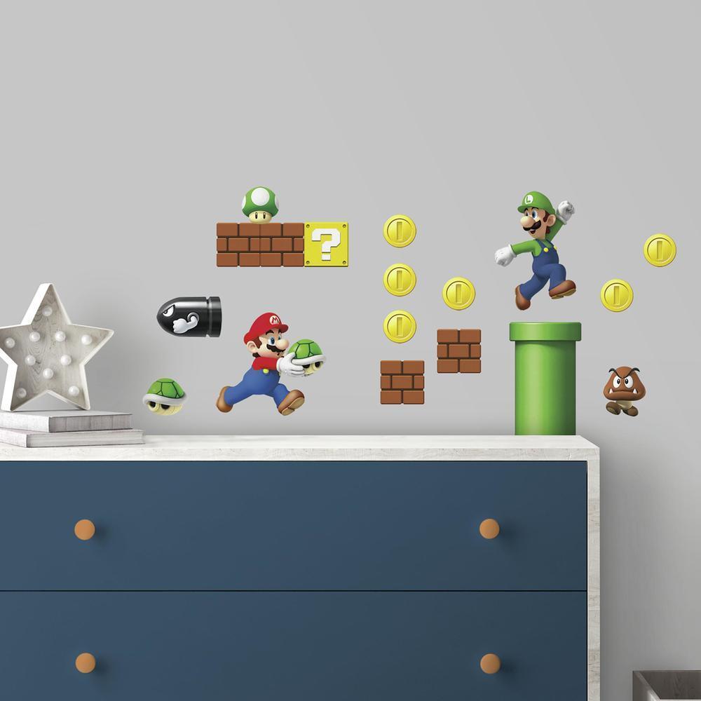 Nintendo Super Mario Bros. Mario & Luigi Build A Scene Wall Decals Wall Decals RoomMates   
