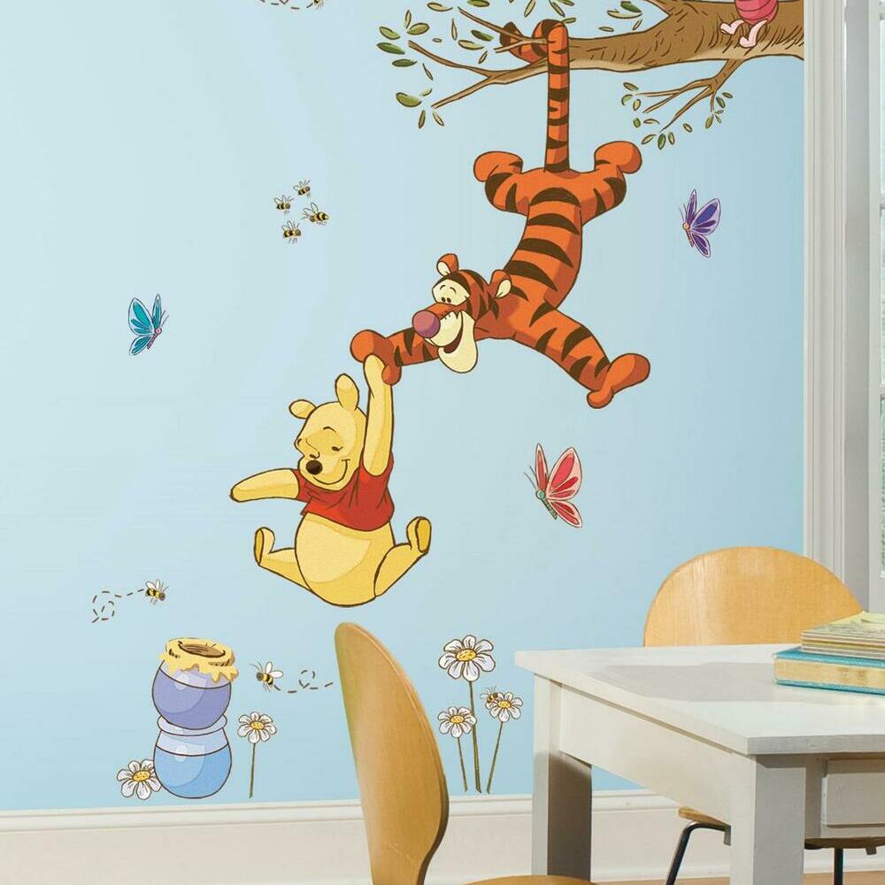 Winnie The Pooh Swinging for Honey Peel & Stick Giant Wall Decals