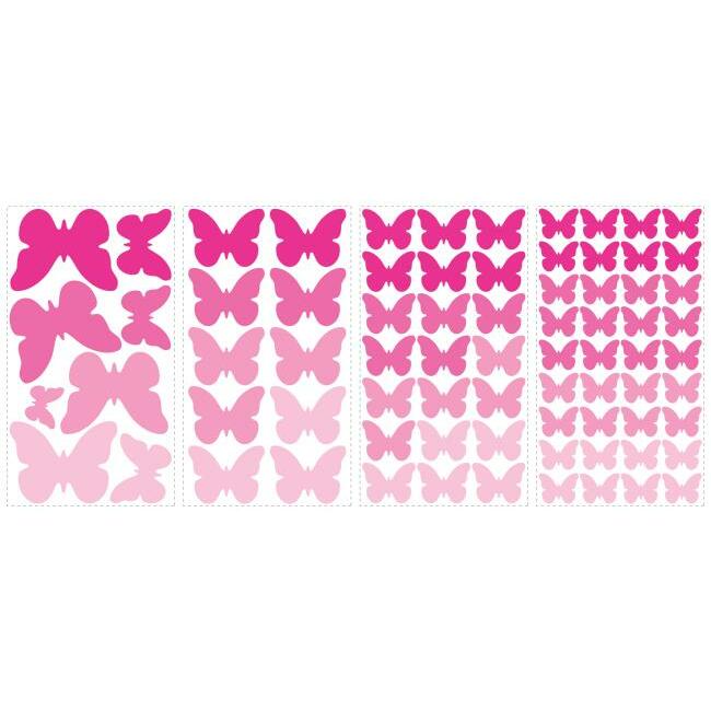 Pink Flutter Butterfly Wall Decals Wall Decals RoomMates   