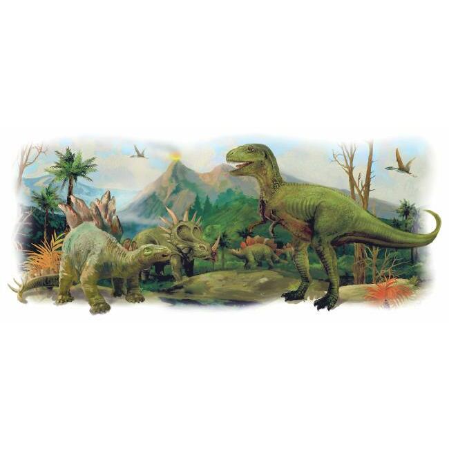 Dinosaurs Giant Scene Peel and Stick Wall Graphic Wall Decals RoomMates   