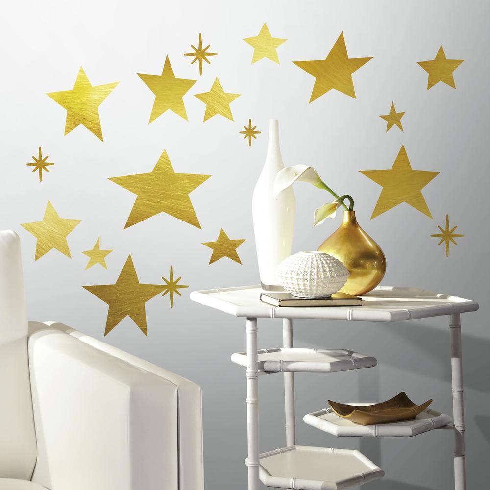 Star Peel and Stick Wall Decals with Foil Wall Decals RoomMates   
