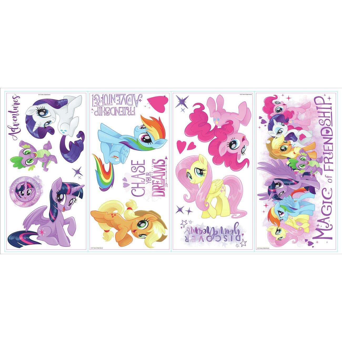 My Little Pony the Movie Peel and Stick Wall Decals with Glitter Wall Decals RoomMates   