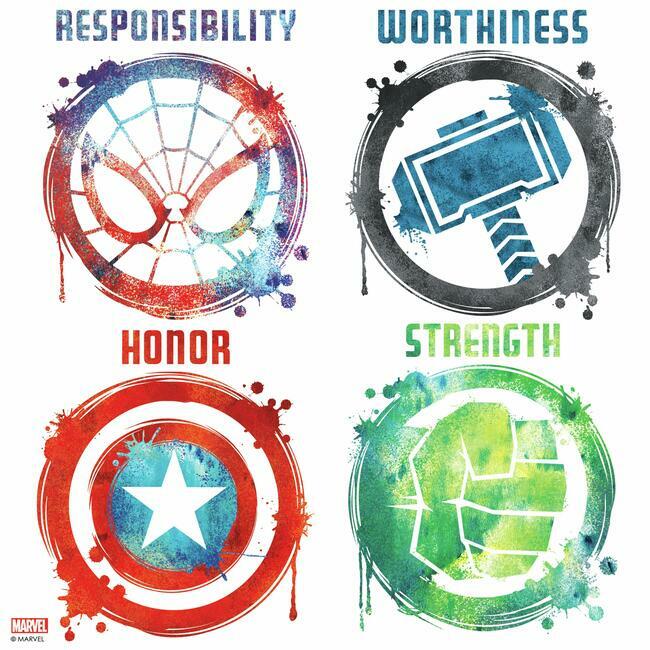 Marvel Icons Peel and Stick Wall Decals Wall Decals RoomMates   