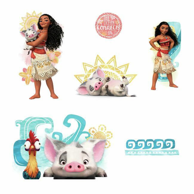 Disney Moana and Friends Peel and Stick Wall Decals Wall Decals RoomMates   