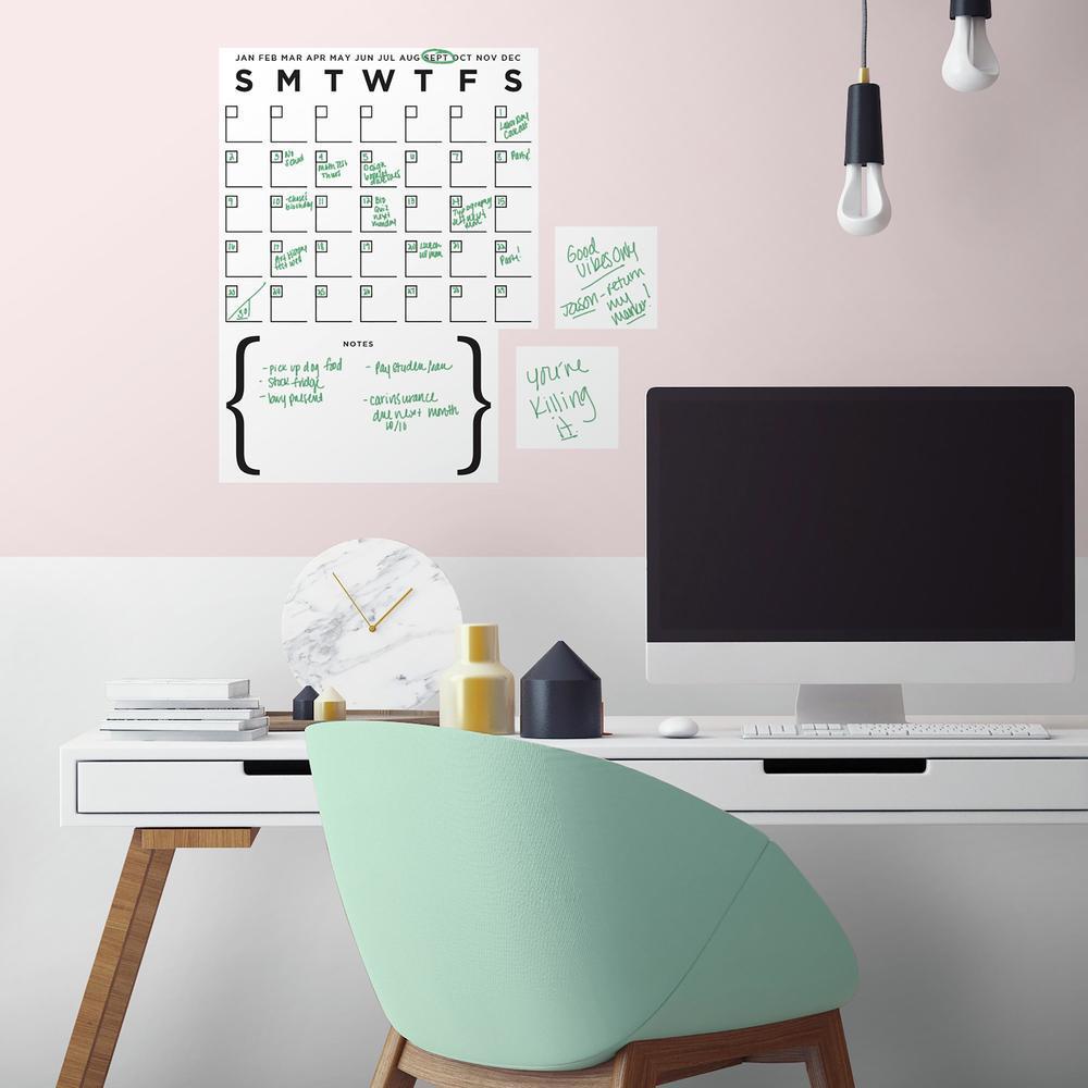 RoomMates 10 in. x 18 in. Dry Erase Calendar 7-Piece Peel and Stick Wall  Decal RMK1556SCS - The Home Depot