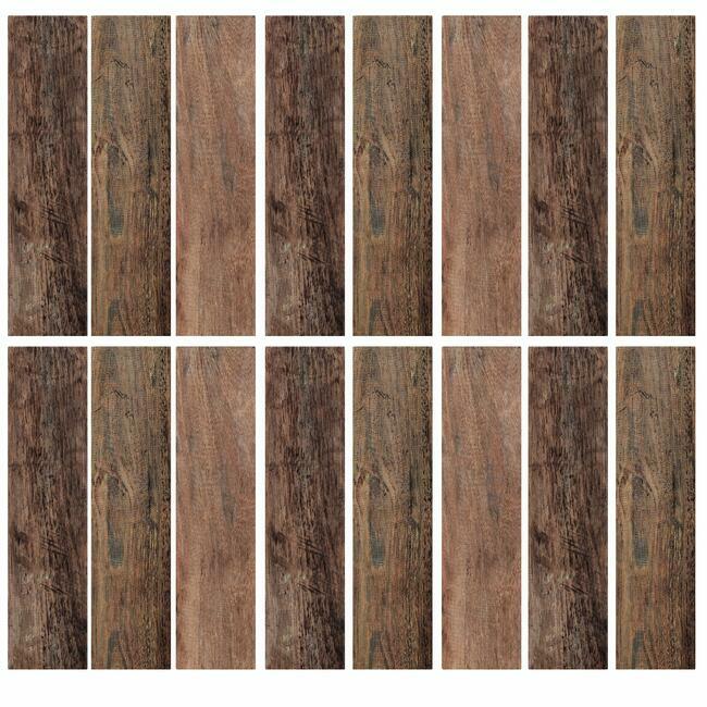 Distressed Barn Wood Plank Peel and Stick Wall Decals Wall Decals RoomMates Brown  