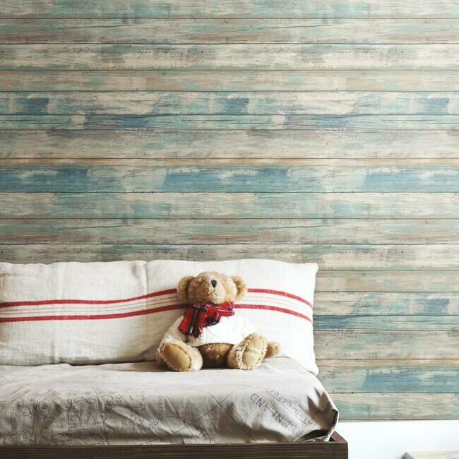 Distressed Wood Peel and Stick Wallpaper Peel and Stick Wallpaper RoomMates   