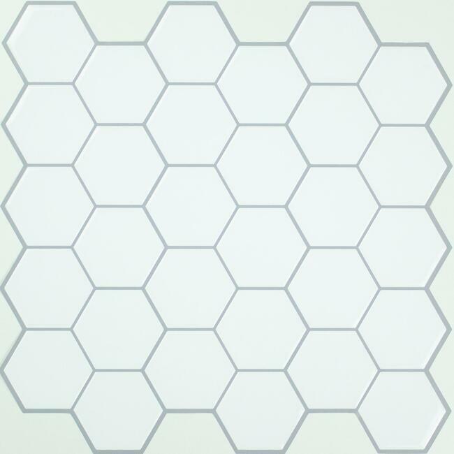 Pearl Hexagon Tile Peel and Stick Backsplash Peel and Stick Backsplash RoomMates   