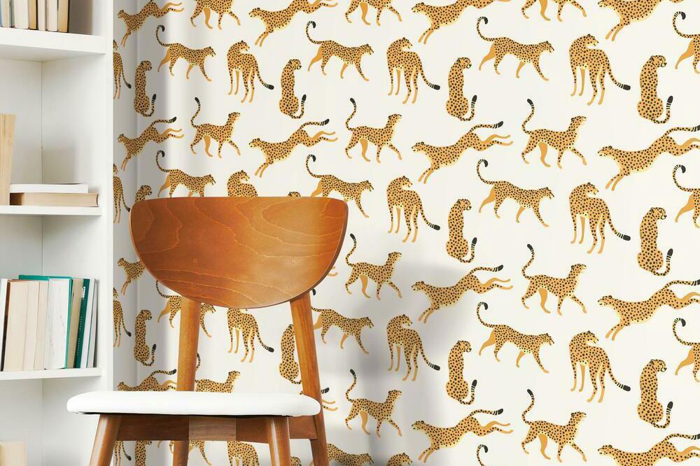 Cheetah peel and stick wallpaper