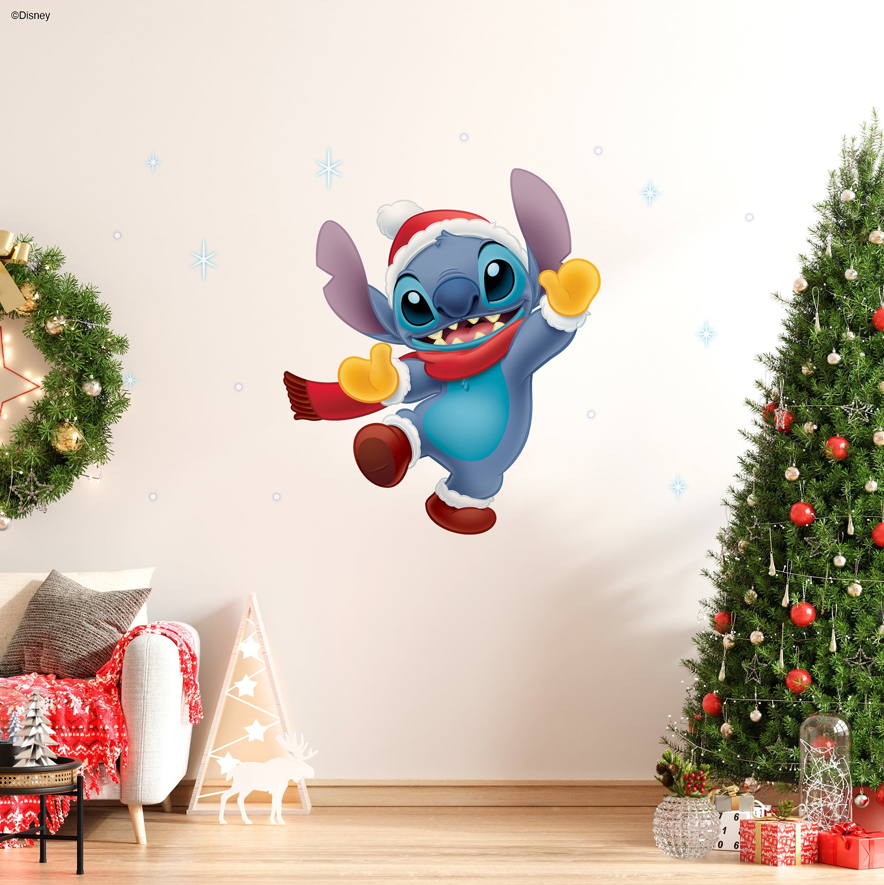 Disney Santa Stitch Wall Decals Wall Decals RoomMates Decor   