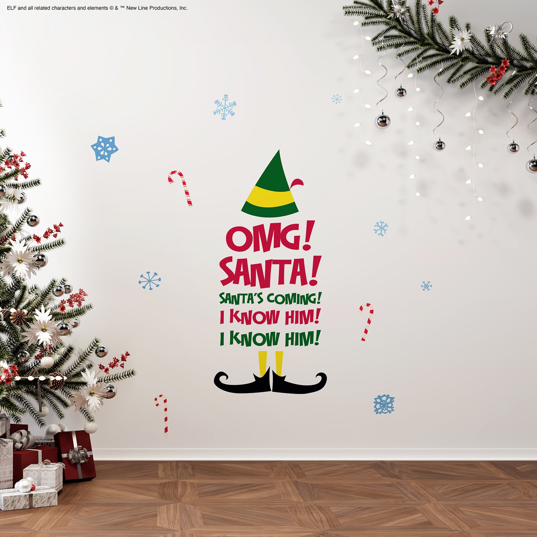 Buddy The Elf Santa I Know Him Wall Quote Decals Wall Decals RoomMates Decor   