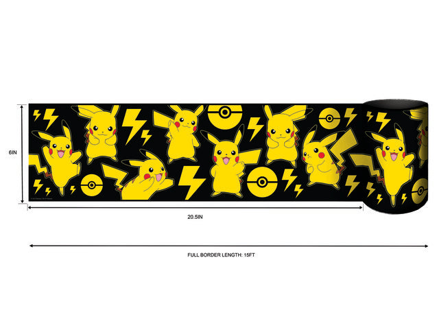 Pokemon Pikachu Peel & Stick Wallpaper Border Peel and Stick Borders RoomMates   