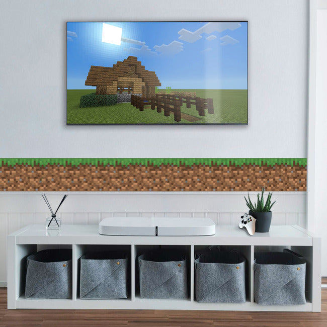 Minecraft Iconic Grass Peel & Stick Wallpaper Border Peel and Stick Borders RoomMates   
