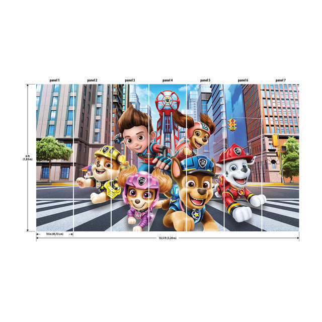 Paw Patrol The Movie Peel And Stick Mural Wall Murals RoomMates   