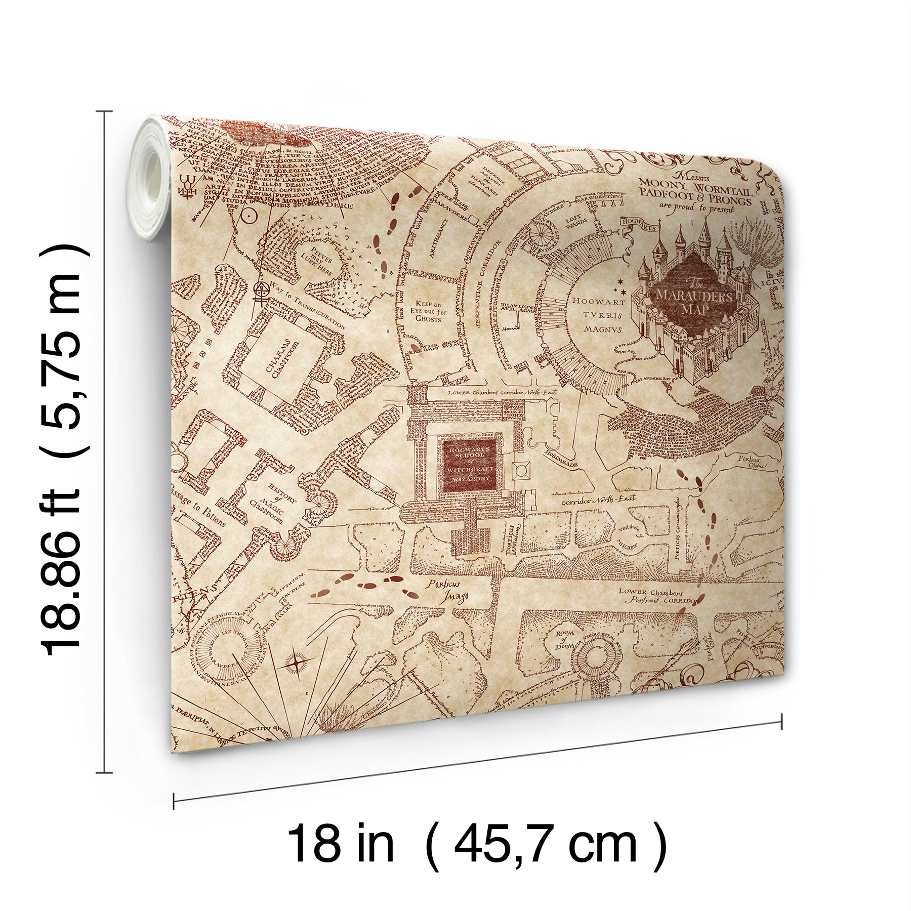 Harry Potter Marauder's Map Peel & Stick Wallpaper Peel and Stick Wallpaper RoomMates   