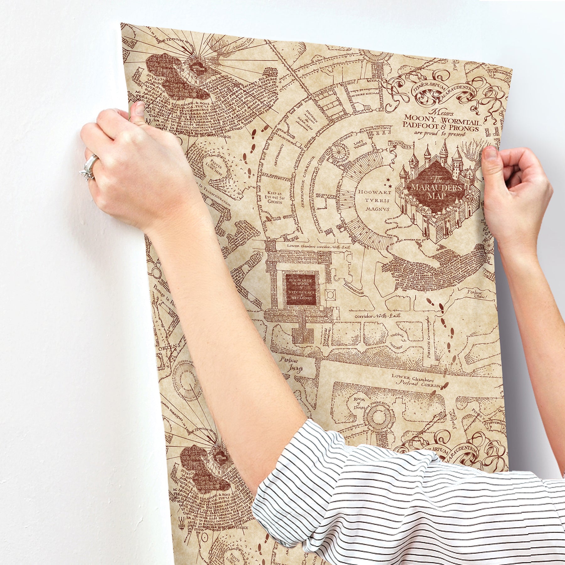 Harry Potter Marauder's Map Peel & Stick Wallpaper Peel and Stick Wallpaper RoomMates   