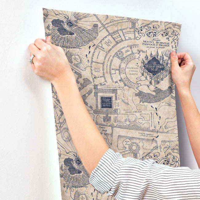 Harry Potter Marauder's Map Peel & Stick Wallpaper Peel and Stick Wallpaper RoomMates   