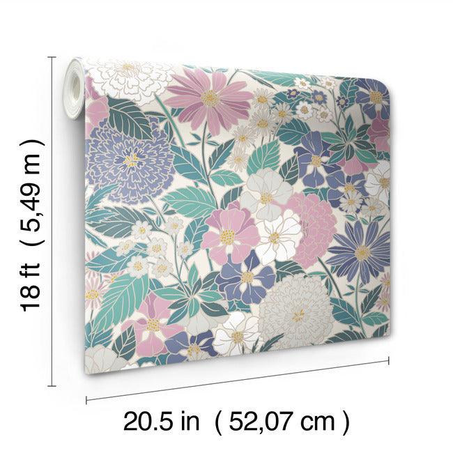 Bohemian Floral Peel & Stick Wallpaper Peel and Stick Wallpaper RoomMates   