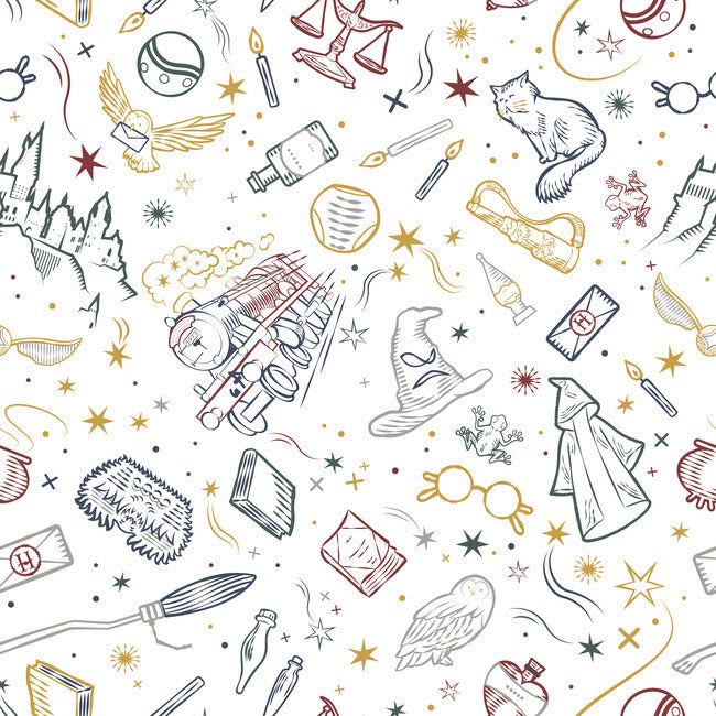 Harry Potter Magical Icons Peel & Stick Wallpaper Peel and Stick Wallpaper RoomMates Roll  