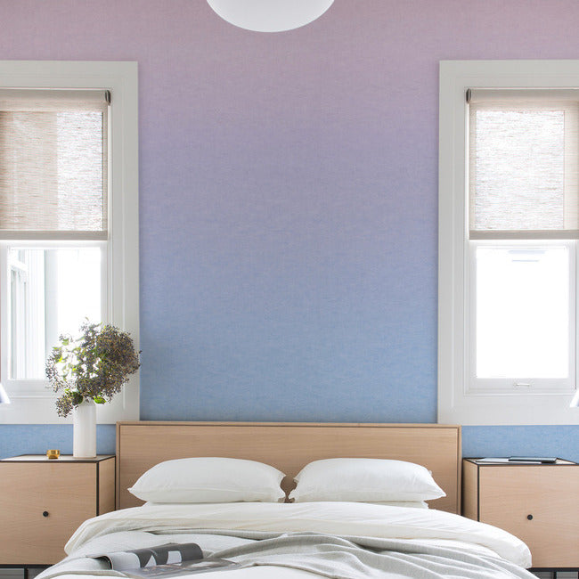 Aura Ombre Peel & Stick Wallpaper Mural Peel and Stick Wallpaper RoomMates Purple  