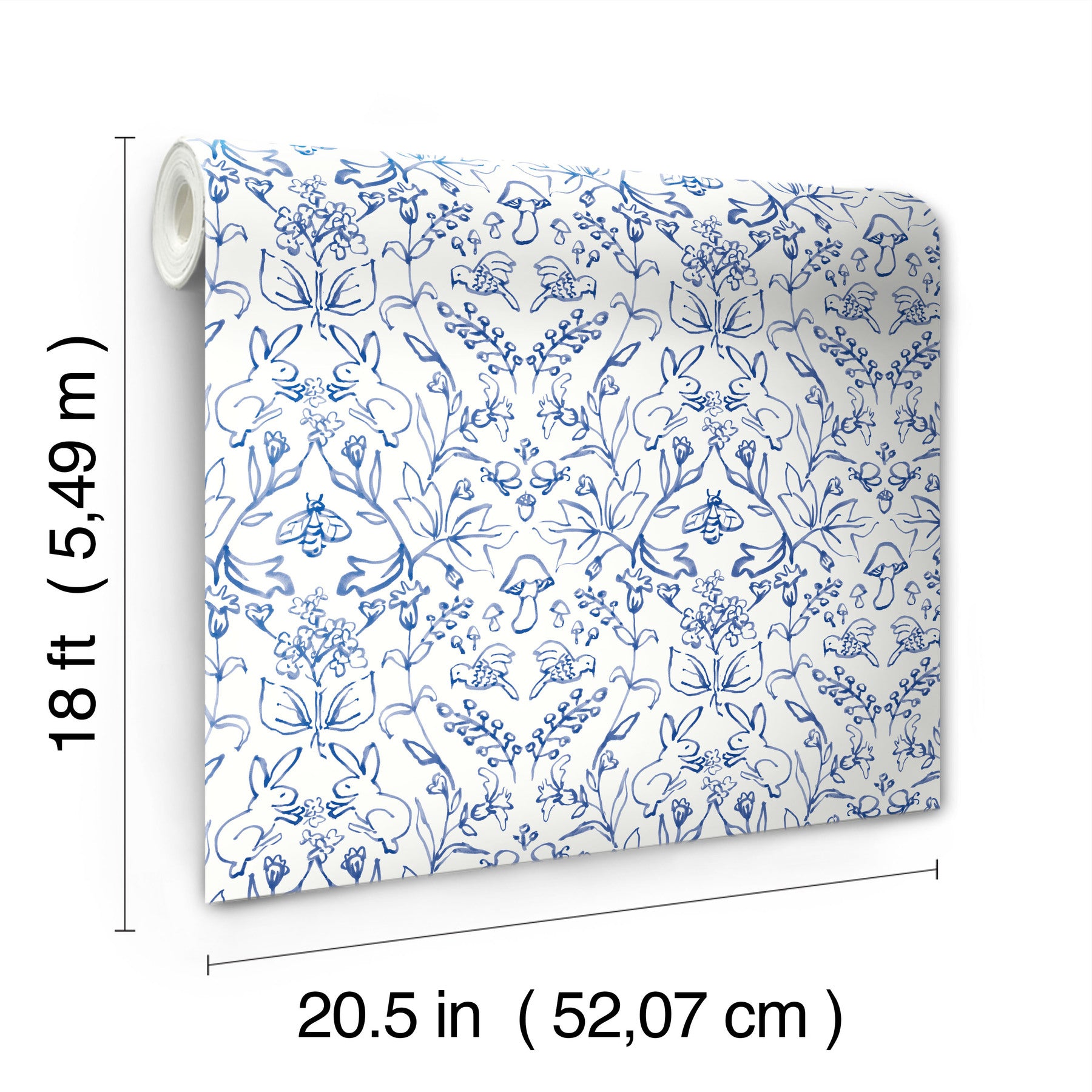 Meadow Blue Peel & Stick Wallpaper Peel and Stick Wallpaper RoomMates Decor   