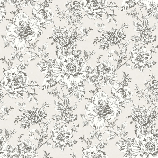 Winifred Peel & Stick Wallpaper Peel and Stick Wallpaper RoomMates Roll Taupe 