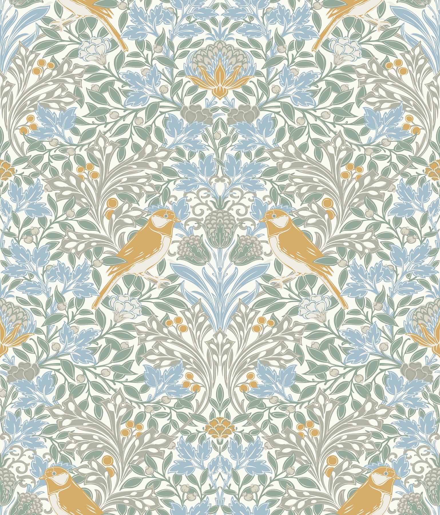 Garden Aviary Peel and Stick Wallpaper Peel and Stick Wallpaper RoomMates Roll Sky Blue 