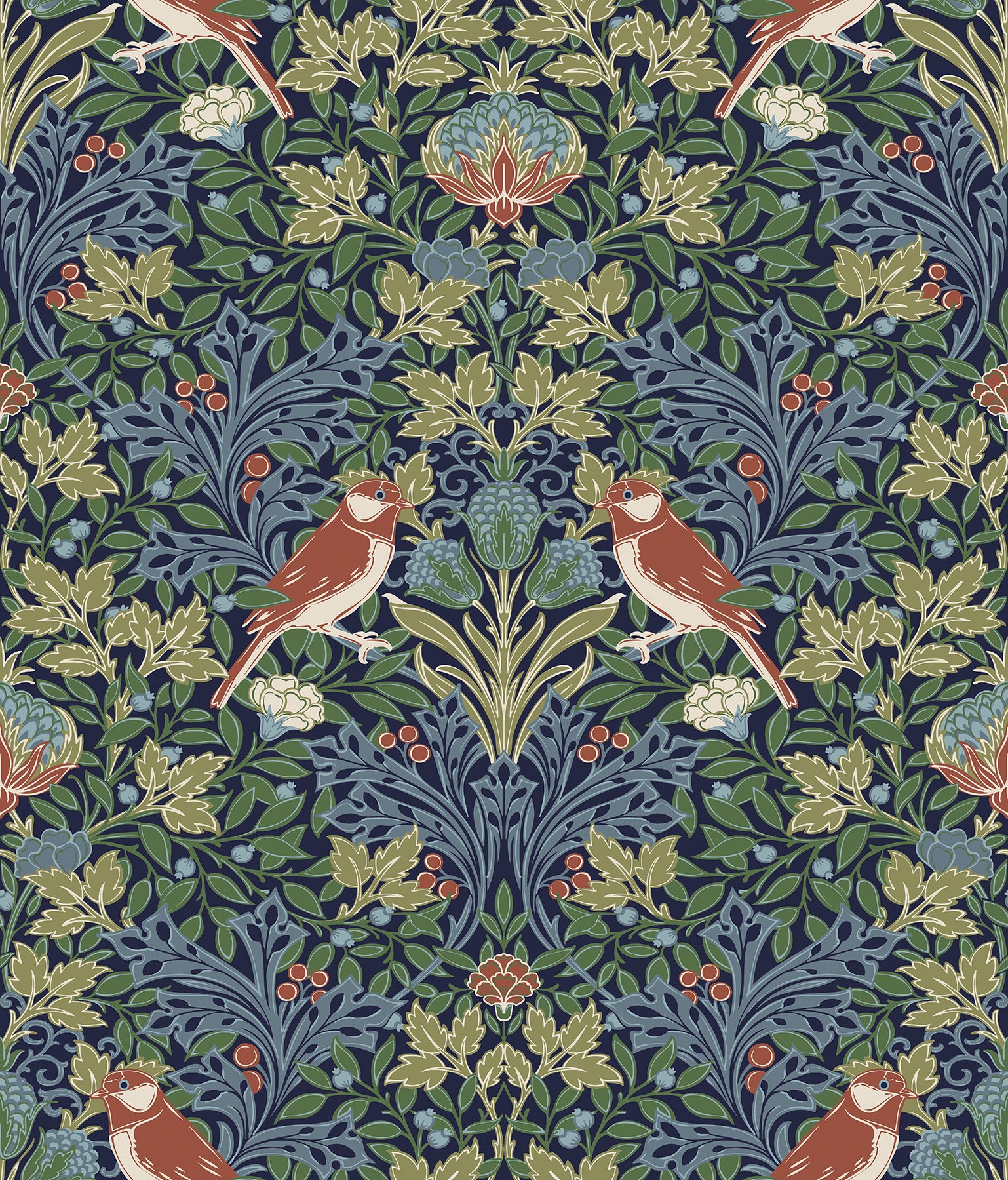 Garden Aviary Peel and Stick Wallpaper Peel and Stick Wallpaper RoomMates Roll Jewel 