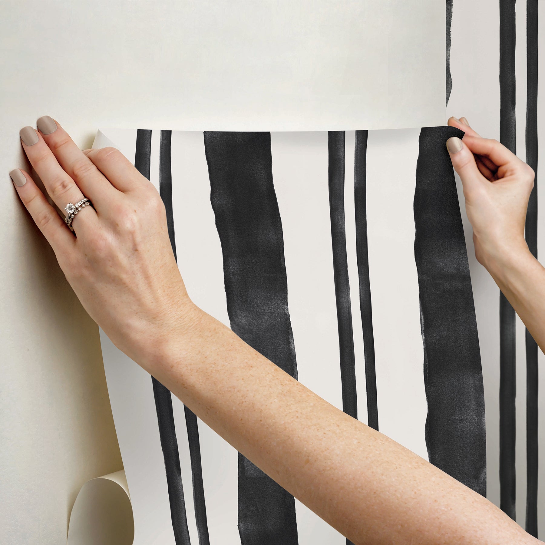 Mr. Kate Winston Watercolor Stripe Peel and Stick Wallpaper Peel and Stick Wallpaper RoomMates   