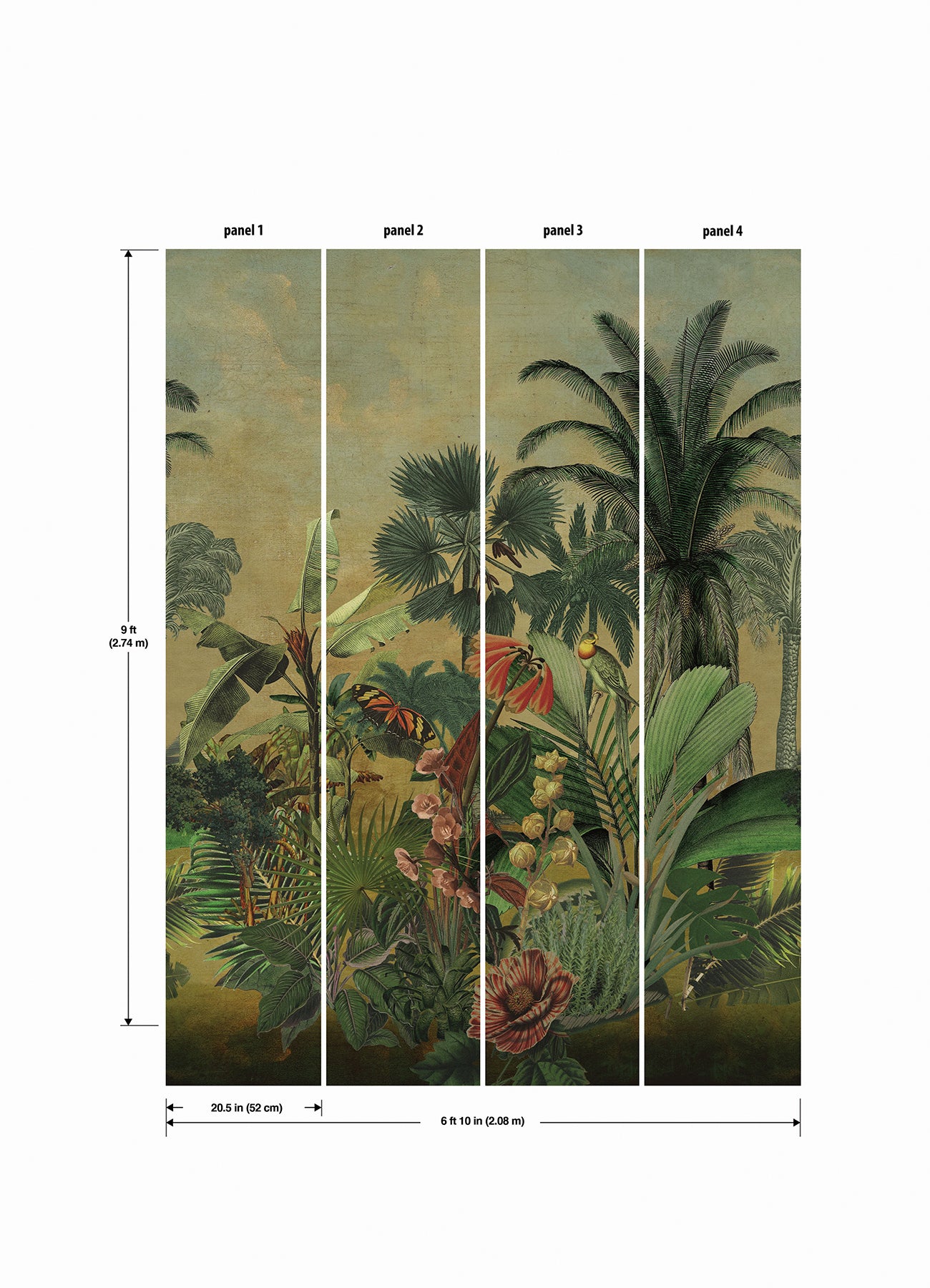 Mr. Kate Hilo Tropical Island Peel and Stick Mural Wall Murals RoomMates   