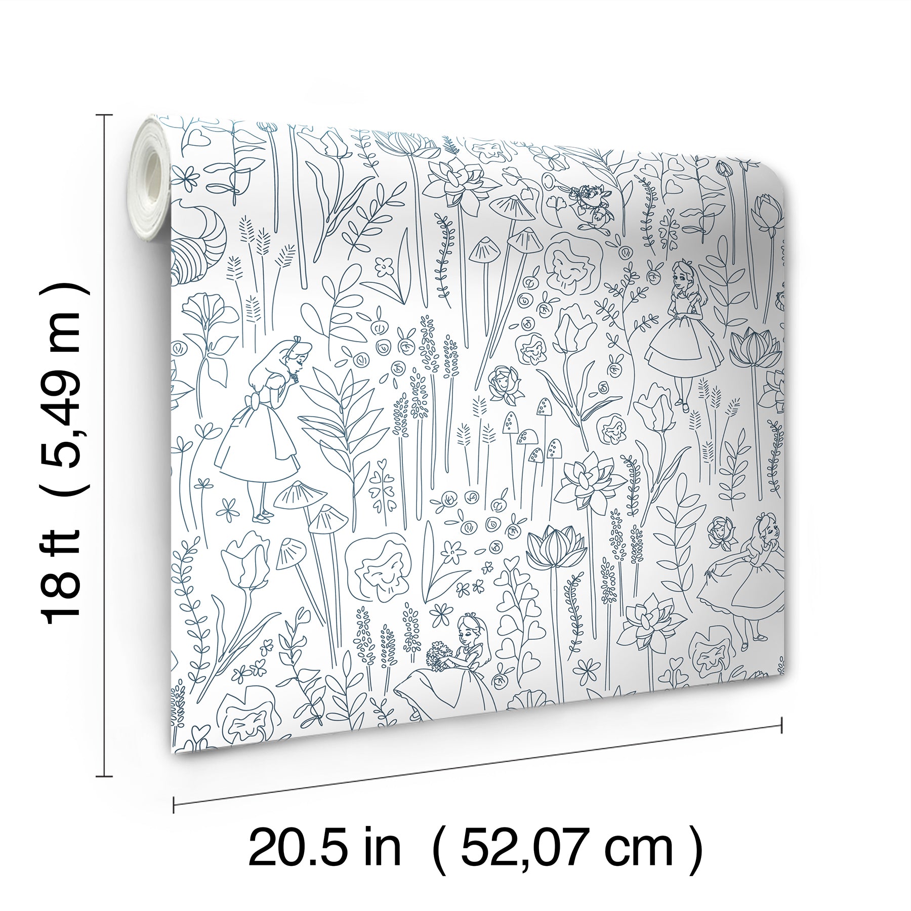 Disney Alice in Wonderland Garden Peel & Stick Wallpaper Peel and Stick Wallpaper RoomMates   