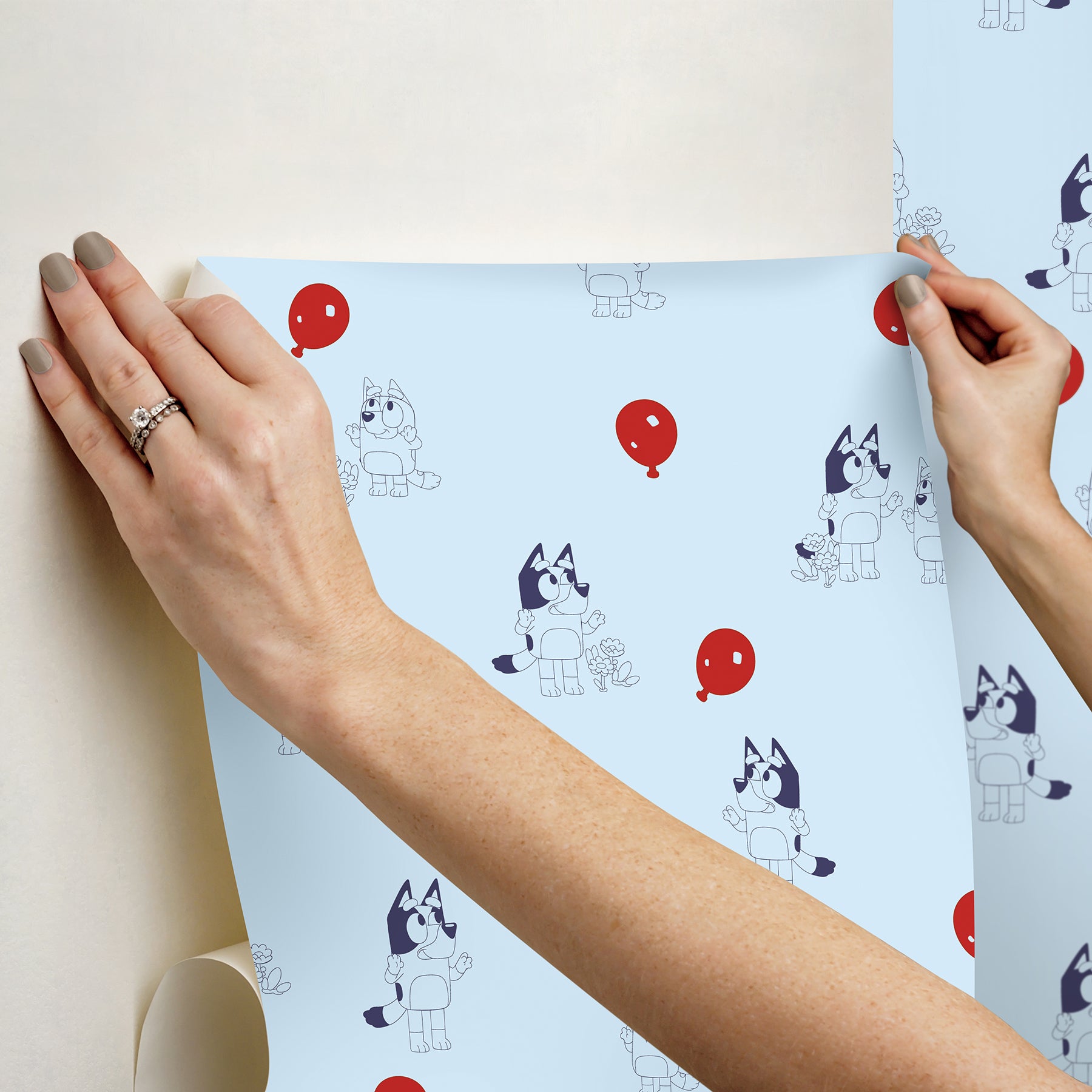 Bluey Keepy Uppy Peel & Stick Wallpaper Peel and Stick Wallpaper RoomMates Decor   