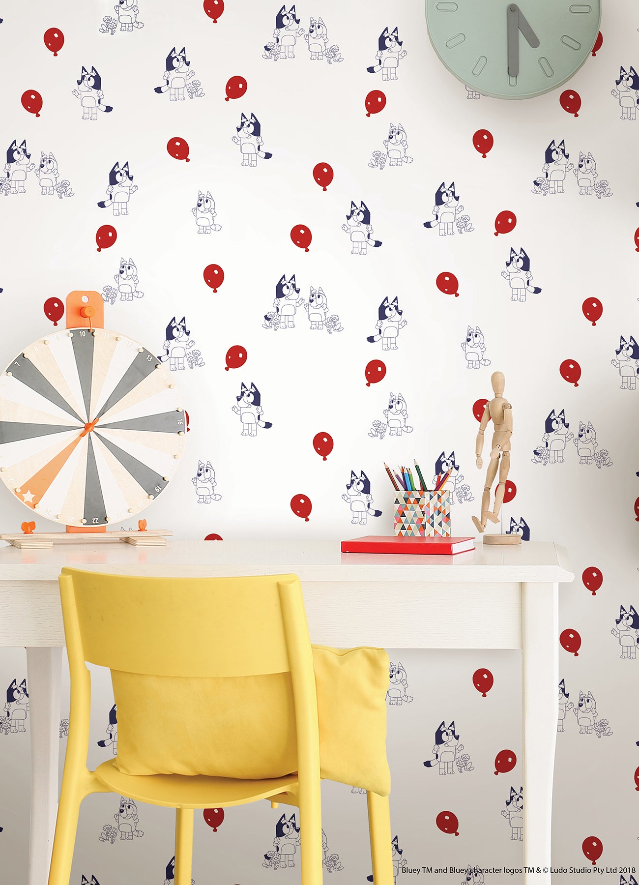 Bluey Keepy Uppy Peel & Stick Wallpaper Peel and Stick Wallpaper RoomMates Decor   