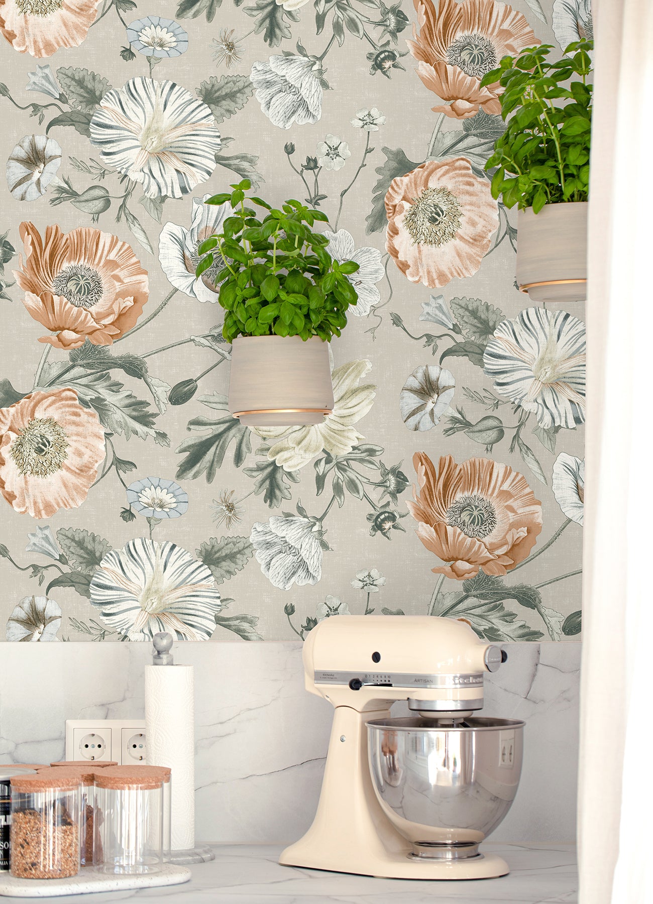 Vintage Poppy Peel & Stick Wallpaper  RoomMates Decor   