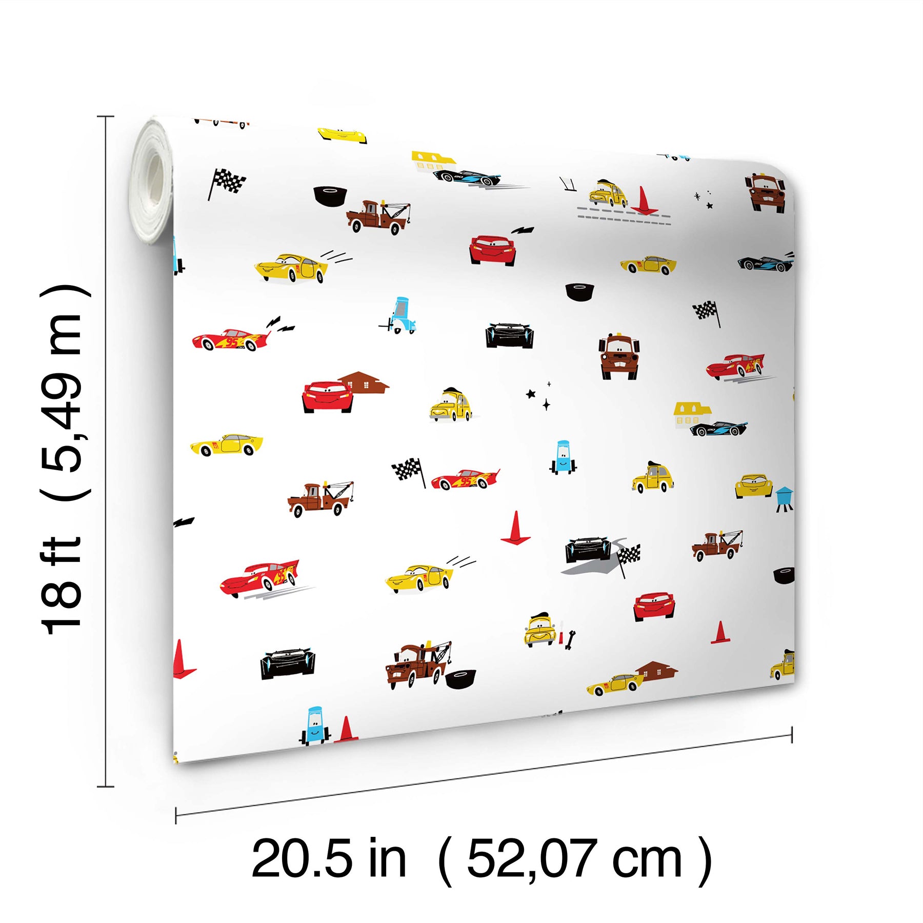 Disney & Pixar Cars Racing Peel & Stick Wallpaper Peel and Stick Wallpaper RoomMates Decor