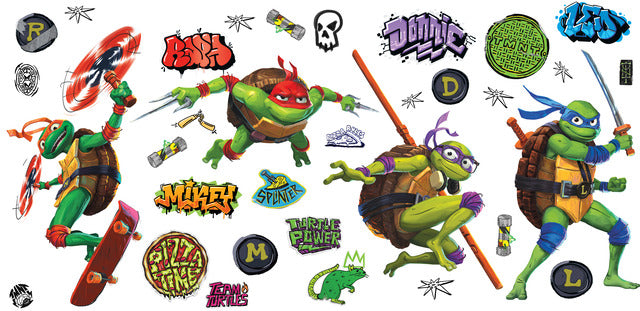 Teenage Mutant Ninja Turtles Mutant Mayhem Characters Wall Decals Wall Decals RoomMates Decor   