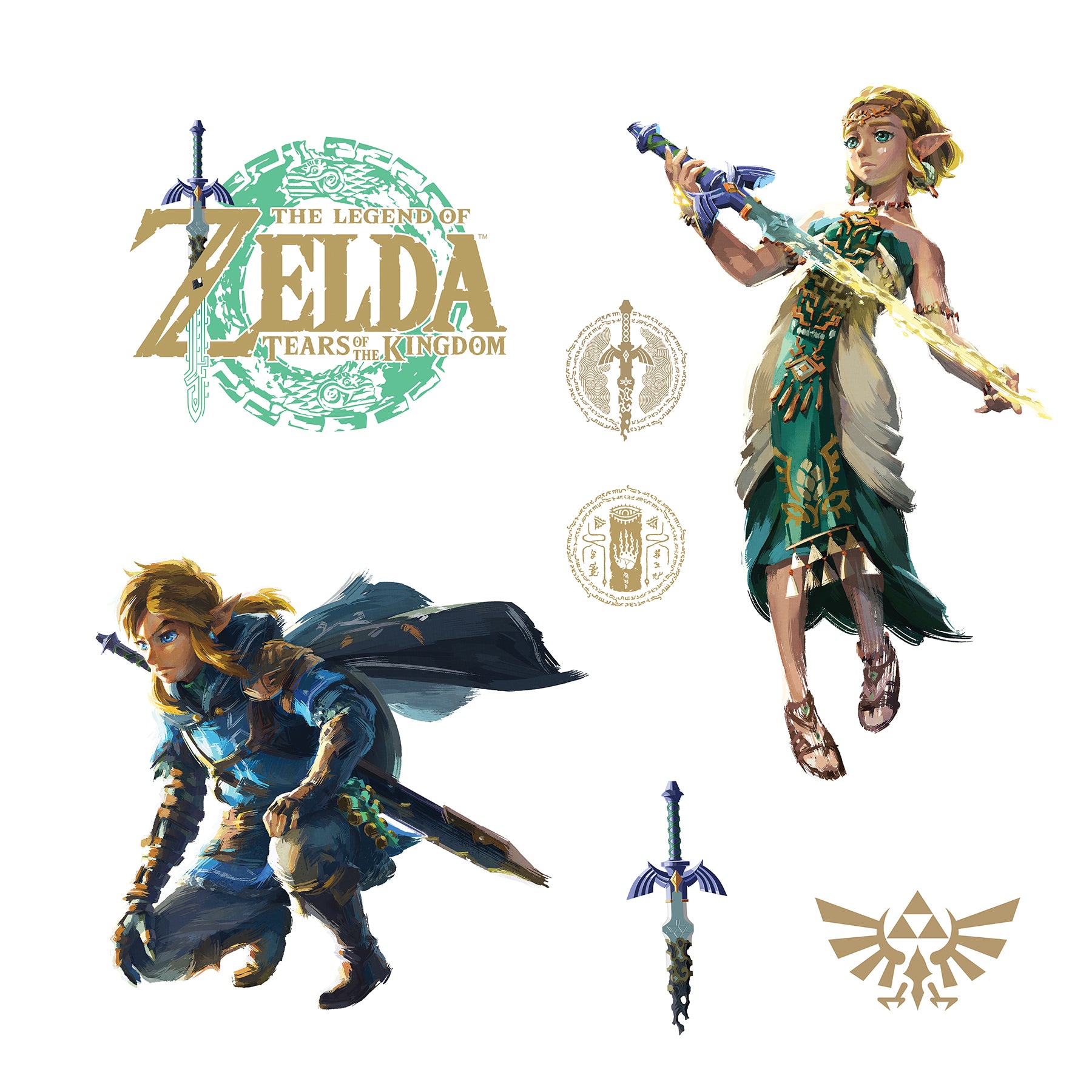 The Legend of Zelda™: Tears of the Kingdom - Zelda & Link Wall Decals Wall Decals RoomMates Decor   