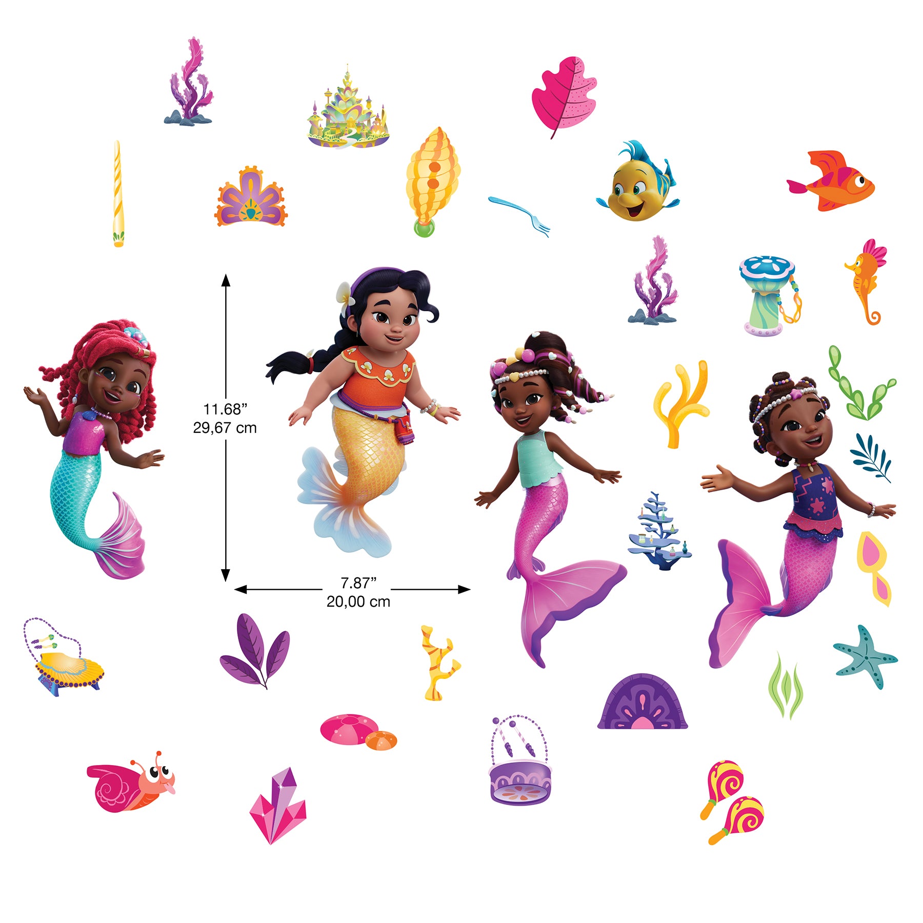 Disney Junior Ariel & Friends Wall Decals  RoomMates Decor   