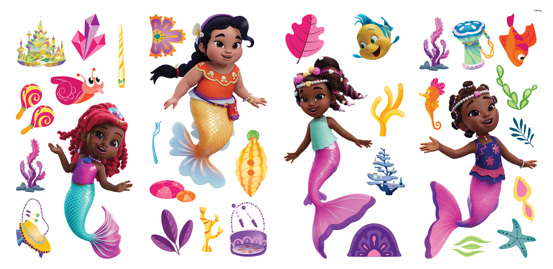 Disney Junior Ariel & Friends Wall Decals  RoomMates Decor   