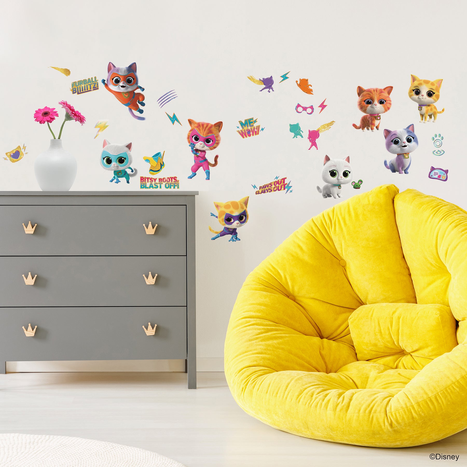 Disney Jr SuperKitties Wall Decal Kit Wall Decals RoomMates Decor   