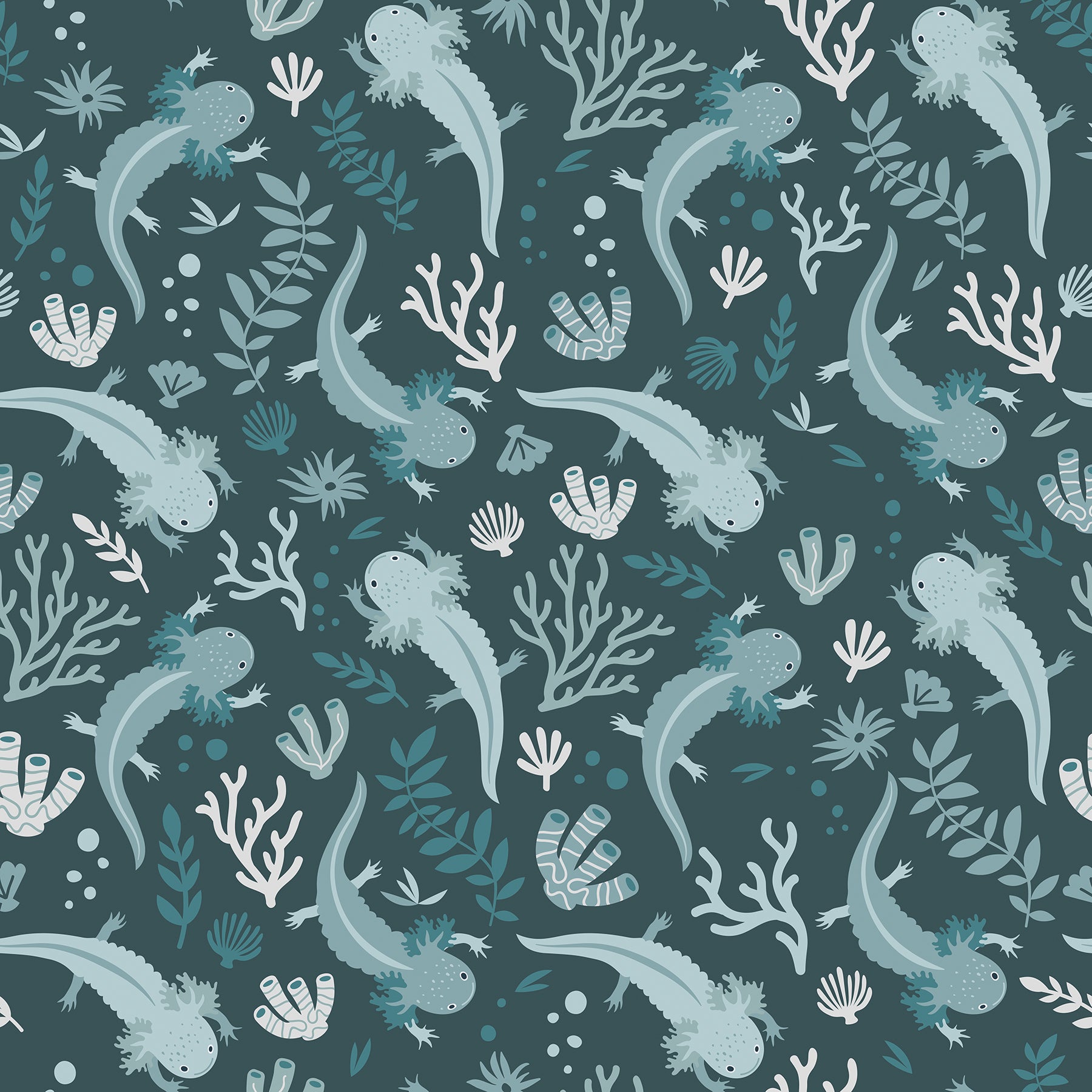 Axolotl Underwater Garden Peel & Stick Wallpaper  RoomMates Decor Blue Roll 