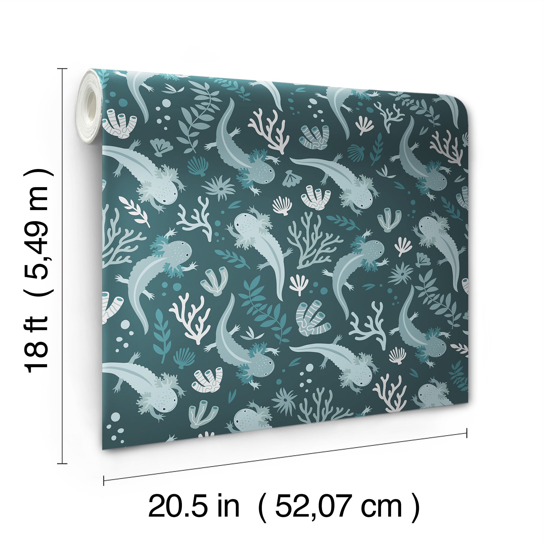 Axolotl Underwater Garden Peel & Stick Wallpaper  RoomMates Decor   