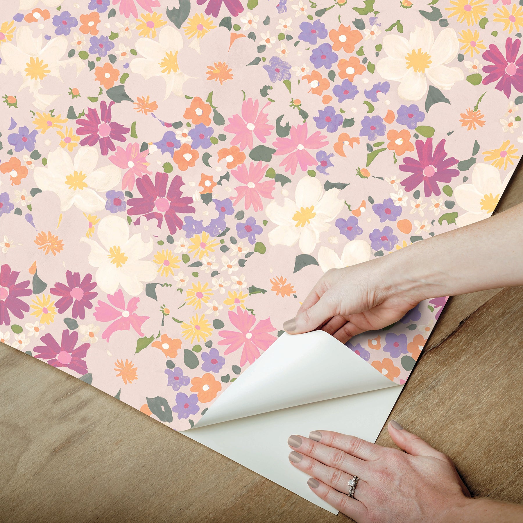 Wildflower Impressions Peel and Stick Wallpaper RoomMates   