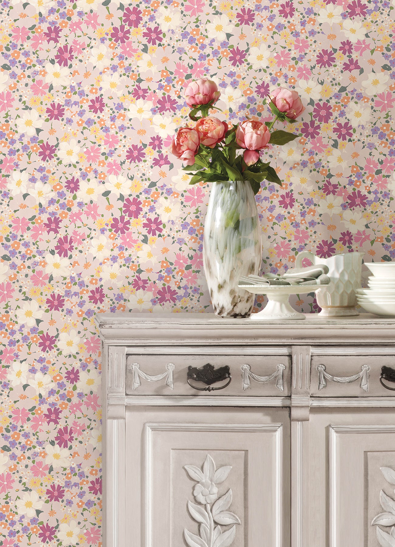 Wildflower Impressions Peel and Stick Wallpaper RoomMates   